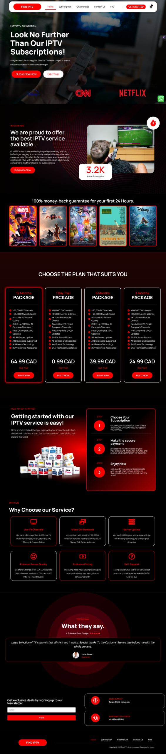 iptv website template wordpress